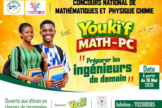 Burkina Faso : le concours « Youki’F Maths-PC » lancé le 16 mai 2026 dans les 13 régions du pays